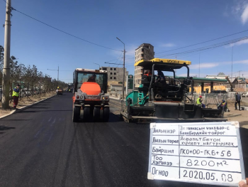 Тасганы овооноос Баянбүрдийн тойрог хүртэлх хойд хэсгийн зам засварын ажил 13-нд дуусна