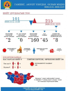 Долоо хоногийн хугацаанд аюулт үзэгдэл, ослын дуудлага 215 бүртгэгджээ