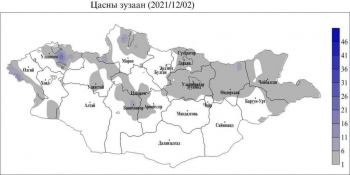  Монгол орны нийт нутгийн 46.7 хувь нь цастай байна